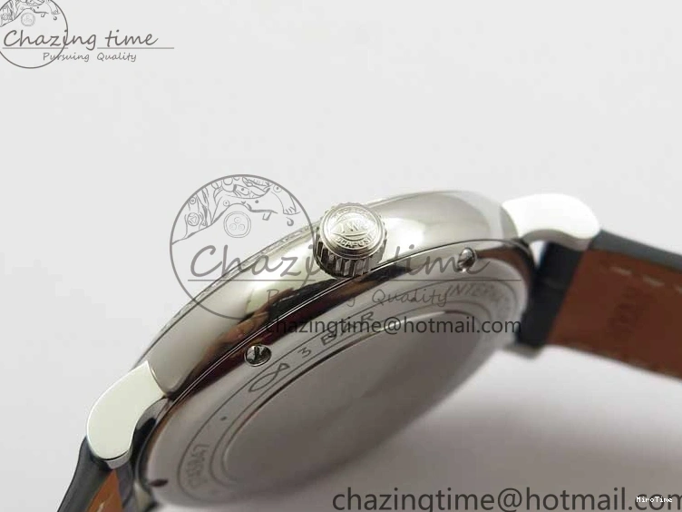 MIROTIME 0429 Portofino 37mm SS V7F 1:1 Best Edition Blue Dial Diamonds Bezel on Blue Leather Strap A Chic 7093